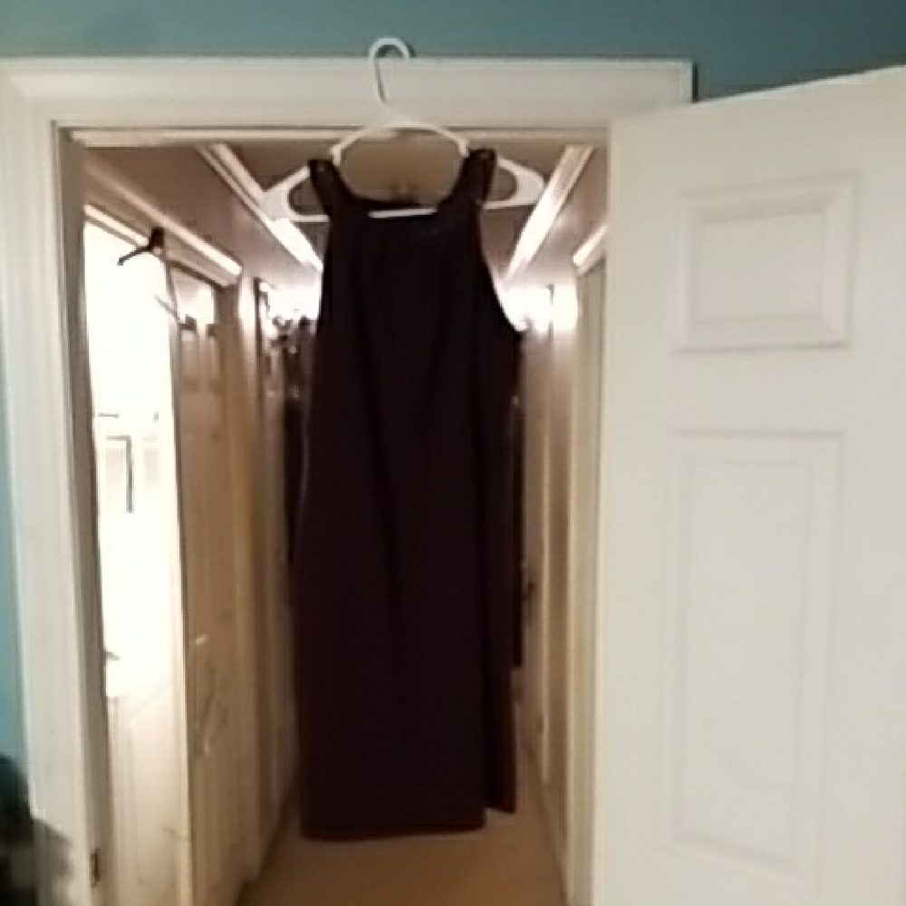 SLNY Purple Halter Sheath Cocktail Dress